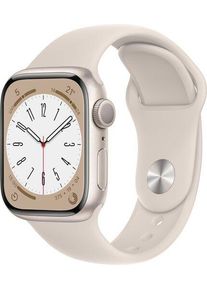 Apple Watch Series 8 Aluminium 41 mm (2022) | GPS | Polarstern | Sportarmband Polarstern S/M + M/L