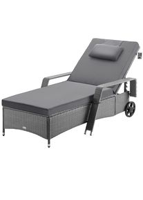 Casaria Leżak ogrodowy rattan Szary/Antracyt 193x90x43cm