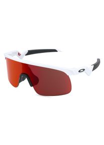 Oakley OJ9010 RESISTOR | Kinder-Sonnenbrille | Fassung: Randlos, Eckig, Kunststoff, Wei&szlig; Gl&auml;nzend | Glasfarbe: Rot Verlaufend