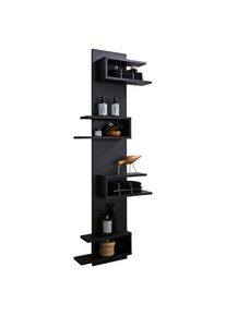 Novel Badezimmerregal, Anthrazit, Holzwerkstoff, 60x160x15 cm, Goldenes M, Made in Germany, Dgm, Beim&ouml;bel erh&auml;ltlich, h&auml;ngend, Badezimmer, Badezimmerregale, Badregale