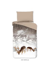 M&Ouml;BELIX M&ouml;belix , Braun, Wei&szlig;, Sandfarben , Textil , Winterlandschaft , 140x200 cm , atmungsaktiv , Wohnaccessoires