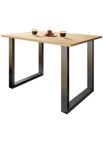 Mid.you , Schwarz, Honigeiche , Holzwerkstoff , rechteckig , 80x76x160 cm , B&uuml;rom&ouml;bel, Schreibtische, Schreibtische