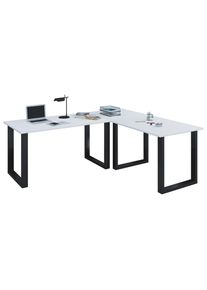 Mid.you , Schwarz, Wei&szlig; , Holzwerkstoff , rechteckig , 190x76x190 cm , in verschiedenen Holz-Dekoren erh&auml;ltlich , B&uuml;rom&ouml;bel, Schreibtische, Eckschreibtische