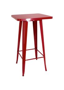 Mid.you , Rot , Metall , quadratisch , 60x103.5x60 cm , gastro- und objekttauglich , Esszimmer, Barm&ouml;bel, Bartische