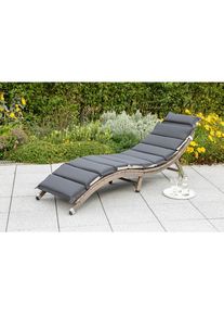 Gardenson , Naturfarben , Metall, Kunststoff , F&uuml;llung: Schaumstoff , 172x62x54 cm , klappbar , Gartenm&ouml;bel, Gartenliegen, Sonnenliegen