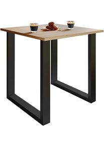 Mid.you , Schwarz, Sonoma Eiche , Metall, Holzwerkstoff , quadratisch , 80x78x80 cm , Esszimmer, Esszimmertische, Esstische