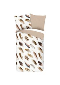 M&Ouml;BELIX M&ouml;belix , Braun, Beige, Ecru , Textil , Federn , 155x220 cm , atmungsaktiv , Heimtextilien, Schlaftextilien, Bettw&auml;sche, Renforc&eacute; Bettw&auml;sche