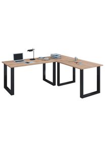 Mid.you , Schwarz, Sonoma Eiche , Holzwerkstoff , rechteckig , 160x76x160 cm , in verschiedenen Holz-Dekoren erh&auml;ltlich , B&uuml;rom&ouml;bel, Schreibtische, Eckschreibtische