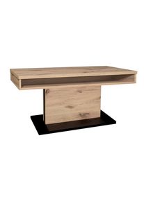 Mid.you , Schwarz, Eichefarben , Metall, Holzwerkstoff , rechteckig , 58-77x60x110 cm , DIN EN ISO 9001 , h&ouml;henverstellbar, offenes Fach , Wohnzimmer, Wohnzimmertische, Couchtische, Couchtische Metall