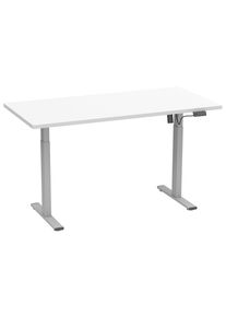 Mid.you , Silberfarben, Wei&szlig; , Metall, Holzwerkstoff , rechteckig , 50x71x110 cm , h&ouml;henverstellbar , B&uuml;rom&ouml;bel, Schreibtische, H&ouml;henverstellbare Schreibtische