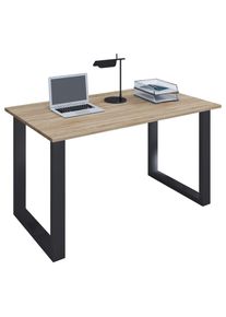 Mid.you , Schwarz, Sonoma Eiche , Holzwerkstoff , rechteckig , 80x76x140 cm , in verschiedenen Holz-Dekoren erh&auml;ltlich , B&uuml;rom&ouml;bel, Schreibtische, Schreibtische