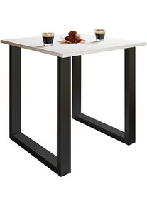 Mid.you , Schwarz, Wei&szlig; , Metall, Holzwerkstoff , quadratisch , 80x76x80 cm , Esszimmer, Esszimmertische, Esstische