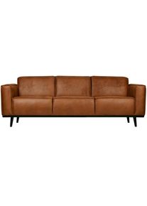 Livetastic , Cognac , Textil, Leder , Kombination Echtleder/Lederlook , Birke , 230x77x93 cm , Made in EU , Armteil links, Armteil rechts , Wohnzimmer, Sofas & Couches, Sofas, 3er Sofas