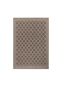 Kayoom , Braun, Creme , Textil , Retro , rechteckig , 120x170 cm , pflegeleicht , Teppiche & B&ouml;den, Teppiche, Webteppiche, Flachwebteppiche