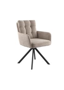 M&Ouml;BELIX M&ouml;belix , Braun, Schwarz , Holz, Metall, Textil , Pappel , Sperrholz , 59x90x66 cm , Bsci , Sitzfl&auml;che 360&deg; drehbar, inklusive Armlehnen , Esszimmer, Esszimmerst&uuml;hle, Polsterst&uuml;hle