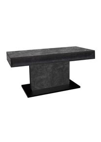 Mid.you , Graphitfarben, Eiche Artisan , Metall, Holzwerkstoff , rechteckig , 110x58-77x60 cm , DIN EN ISO 9001 , h&ouml;henverstellbar, offenes Fach , Wohnzimmer, Wohnzimmertische, Couchtische, Couchtische Metall