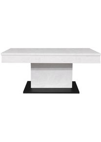 Mid.you , Schwarz, Wei&szlig; , Metall, Holzwerkstoff , rechteckig , 58-77x60x110 cm , DIN EN ISO 9001 , h&ouml;henverstellbar , Wohnzimmer, Wohnzimmertische, Couchtische, Couchtische Metall