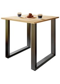 Mid.you , Schwarz, Honigeiche , Holzwerkstoff , 80x76x80 cm , Esszimmer, Esszimmertische, Esstische