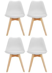 Stuhl-Set Scandi 4er-Set Wei&szlig;