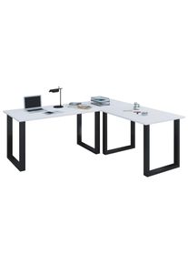 Eckschreibtisch Lona Schwarz/Wei&szlig;