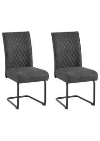 Schwingstuhl-Set Maria-XXL 2er-Set Anthrazit