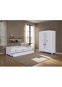 Einzelzimmer ULLI 90 in Echtholz Kiefer, Wei&szlig;