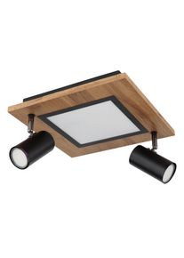 Globo LED-Deckenleuchte Ulla in Natur/Schwarz max. 12 Watt Deckenlampe