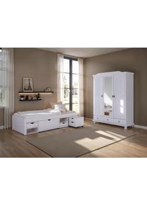 Einzelzimmer TILL 90 in Echtholz Kiefer, Wei&szlig;