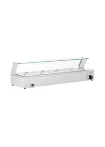 ROYAL CATERING Bain marie - 4 GN 1/2 tart&aacute;ly - leeresztőcsap - &uuml;vegfed&eacute;l RCBM_GN1/2_3