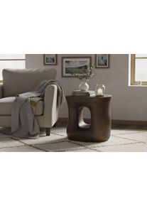 Beistelltisch Sit, braun, B:40cm H:41cm T:36cm, Mango massiv, Tische, Beistelltisch, mit offenem Fach