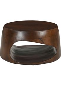 Couchtisch Sit, braun, B:75cm H:38cm T:75cm, Mango massiv, Tische, Couchtisch, mit offenem Ablagefach