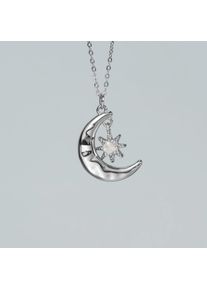 Holzkern Necklaces Women Silber und Labradorit