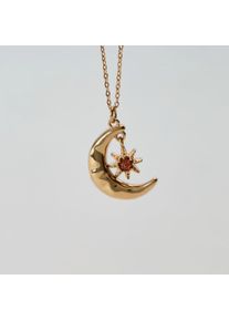 Holzkern Necklaces Women Gold und Sandstein