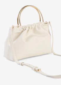 Petit sac &agrave; bandouli&egrave;re et anses en m&eacute;tal - beige - taille 14x23 cm - vegan - bonprix