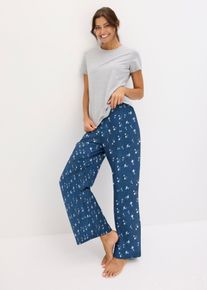 Pyjama avec T-shirt manches courtes slim - gris - taille 38/40 (S) avec coton - bonprix