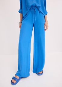 Pantalon large en cr&ecirc;pe l&eacute;ger - bleu - taille 38 - bonprix