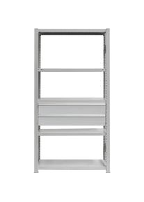 Schubladen-Set, 2 Schubladen, pulverbeschichtet, BxT 750 x 400 mm, Traglast 50 kg, Einbauh&ouml;he 350 mm eurokraft pro