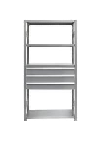 Schubladen-Set, 3 Schubladen, verzinkt, BxT 750 x 400 mm, Traglast 50 kg, Einbauh&ouml;he 500 mm eurokraft pro