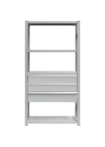 Schubladen-Set, 3 Schubladen, pulverbeschichtet, BxT 750 x 400 mm, Traglast 50 kg, Einbauh&ouml;he 550 mm eurokraft pro