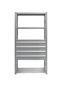 Schubladen-Set, 4 Schubladen, verzinkt, BxT 1000 x 400 mm, Traglast 50 kg, Einbauh&ouml;he 650 mm eurokraft pro