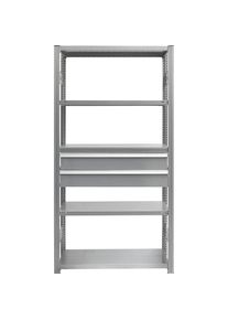 Schubladen-Set, 2 Schubladen, verzinkt, BxT 750 x 400 mm, Traglast 50 kg, Einbauh&ouml;he 350 mm eurokraft pro