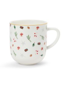 Tchibo - Duży kubek ze zdobieniem - kolor: biały