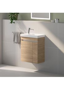 Geberit iCon Light Lave-mains avec meuble bas evineo ineo5 evo l: 53 cm, 2 portes, avec poign&eacute;e encastr&eacute;e,, 501833001+BE0974OA,