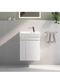 evineo ineo5 evo Meuble bas l: 51 cm, 2 portes, avec poign&eacute;e encastr&eacute;e, pour lave-mains Geberit iCon,, BE0974WM,