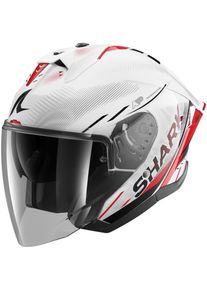 SHARK Skwal Jet Cup Speed-Tech, kask z otwartą twarzą , kolor: Biały/Czerwony/Ciemnoszary , rozmiar: XL