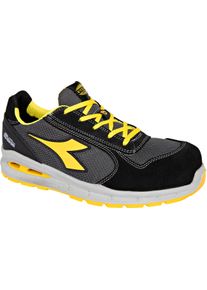 Diadora Utility Run A.Box Low S1PS, cal&ccedil;ado de seguran&ccedil;a unisexo , cor: Preto/Cinzento Escuro/Amarelo , tamanho: 37 EU