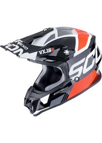 Scorpion VX-16 Evo Air Analog, motocross helmet , color: Black/Red/White/Grey , size: L