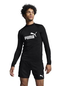Rash Guard Puma "Puma SWIM MEN LONG SLEEVE RASH GUARD", Herren, Gr. XS, schwarz, Obermaterial: 80% Polyamid, 20% Elasthan, figurbetont h&uuml;ftlang, ohne Ausschnitt, Shirts Rash Guard, mit kleinem Stehkragen, lange &Auml;rmel