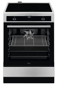 AEG Induktions-Standherd "CIB6643BBM", Energieeffizienz: A, grau (edelstahl), Herdsets, Induktionskochfeld, Standherd, mit AirFry-Funktion, mit Timer, Induktions-Standherd