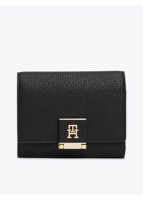 Geldb&ouml;rse Tommy Hilfiger "TH HER TRIFOLD WALLET", Damen, schwarz, Lederimitat, Basic, Kleinlederwaren Geldb&ouml;rse, Geldbeutel, Portemonnaie, Money Pocket mit Logoemblem